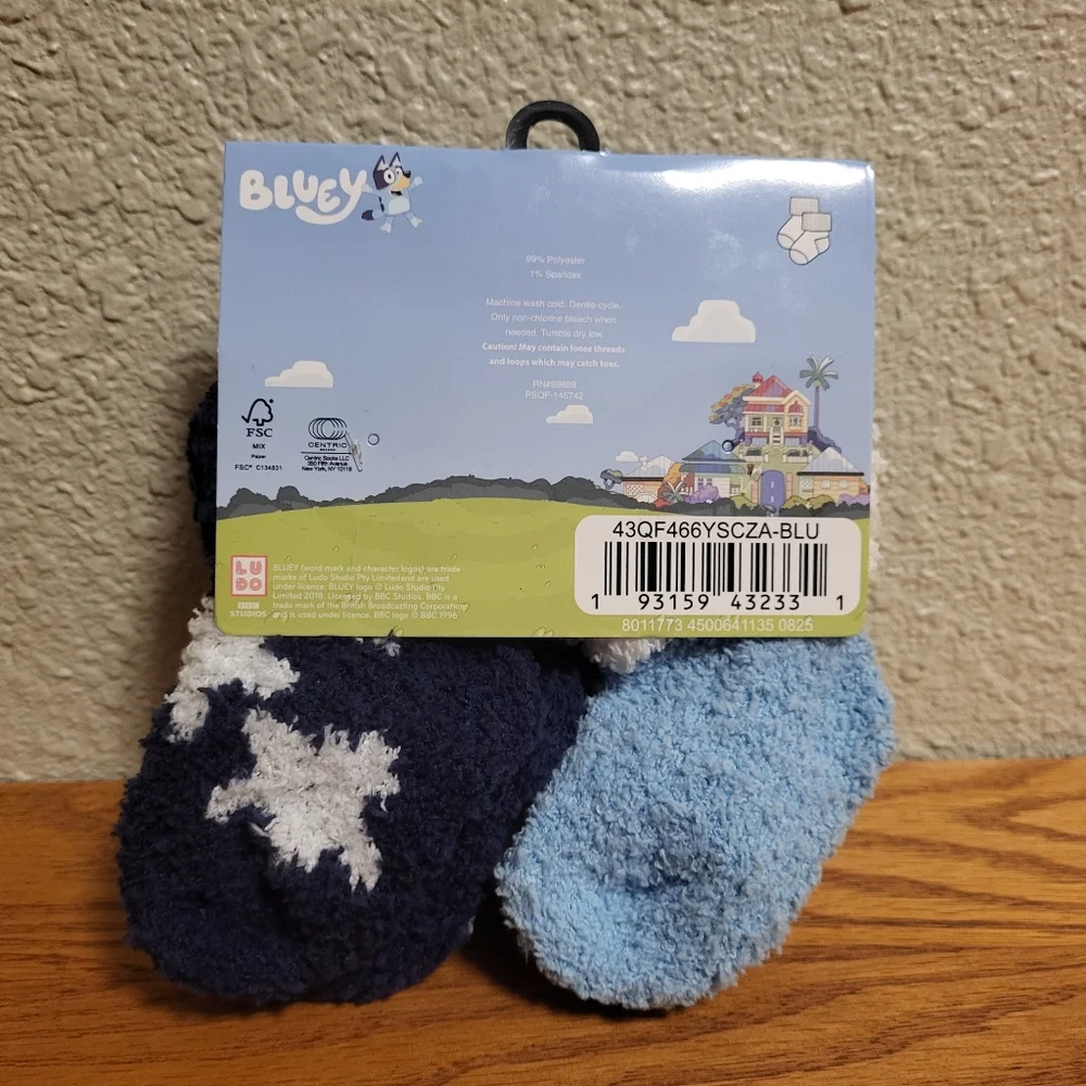 NWT Ludo Studio Bluey 4 Pairs Turncuff Socks Size: 0 - 6M